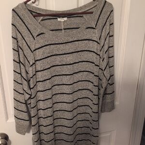 Maurices Black and Gray Striped Sweater